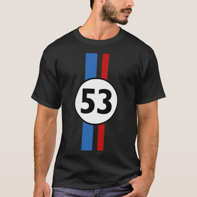 Herbie 53  Racing Car 1963 Circle Logo 2   T-Shirt (Front)