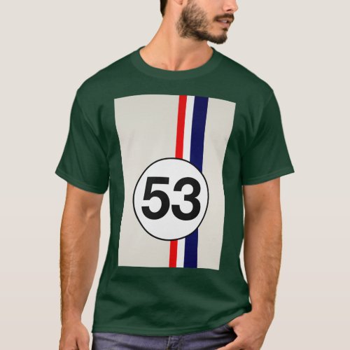 Herbie 53 Racing stripes T_Shirt