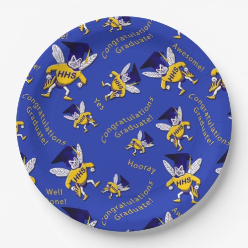 Herbie the Hornet wGraduation Cap Paper Plates