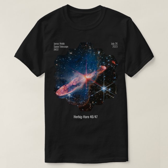 Herbig-Haro 46/47 James Webb Space Telescope Image T-Shirt (Design Front)