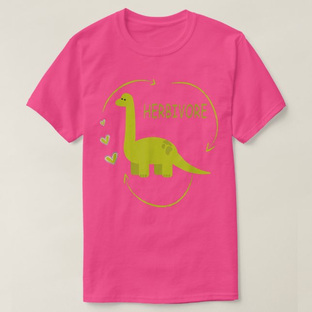 Herbivore Brachiosaurus Dinosaur Funny vegetarian T-Shirt (Design Front)