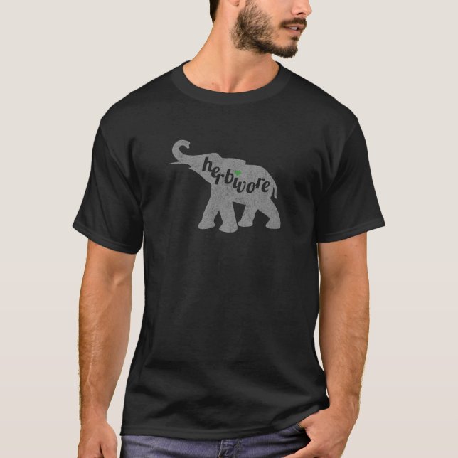Herbivore Elephant Vegan Love Eat Veg Inspired Des T-Shirt (Front)