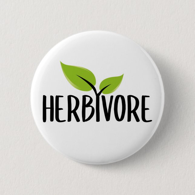 Herbivore, Vegan Activism Button (Front)
