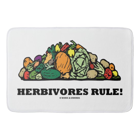 Herbivores Rule! Pile Of Vegetables Humor Bath Mat