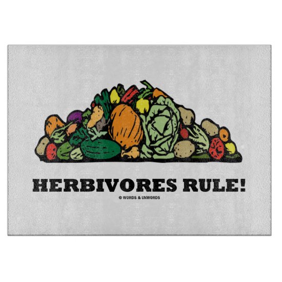 Herbivores Rule! Pile Of Vegetables Humor Cutting Board