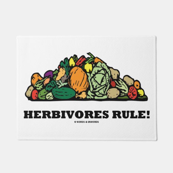 Herbivores Rule! Pile Of Vegetables Humor Doormat