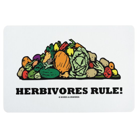 Herbivores Rule! Pile Of Vegetables Humor Floor Mat