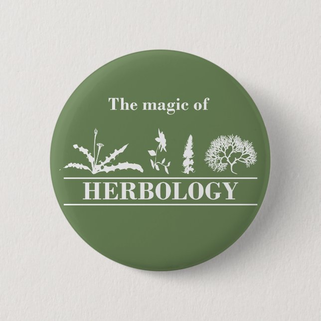 Herbology herbalism herbalist button (Front)