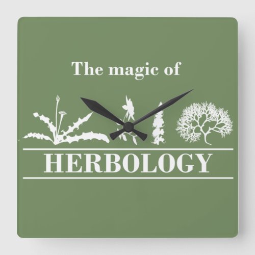 herbology square wall clock