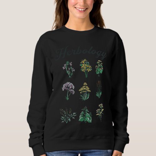 Herbology Witch Pagan Witch Cute Flowers Nature Gr Sweatshirt