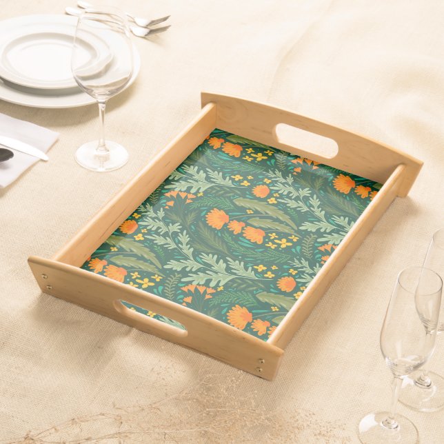 Herbs and flowers of the fields  serving tray (Front)