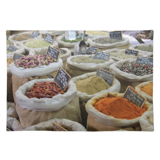 Herbs and spices at a french market placemat (Front)