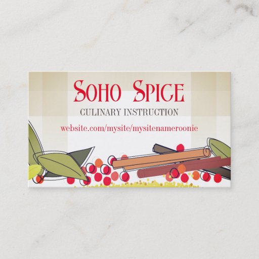 Customizable Herbs and spices cooking culinary biz cards business card templates