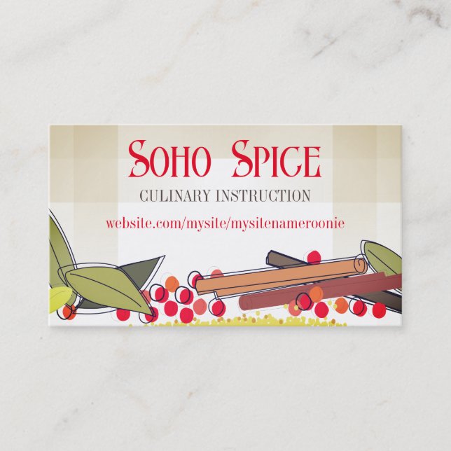 Herbs and spices cooking culinary biz cards (Front)