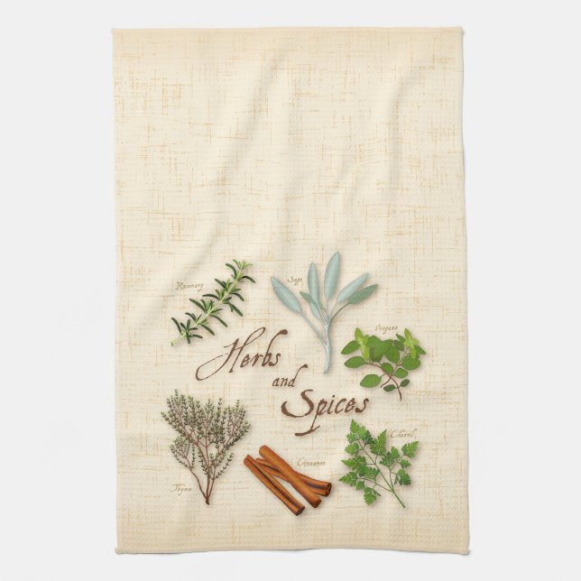 Herbs and Spices Kitchen Towel (Vertical)