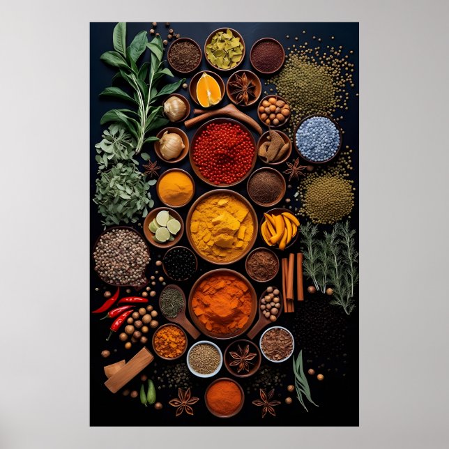 Herbs and Spices Kitchen Wall Art (Front)