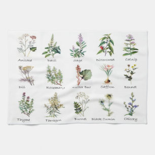 Herbs and Spices medley Kitchen Towel