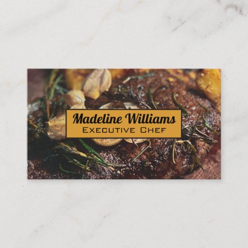 Herbs and Spices on Steak Business Card