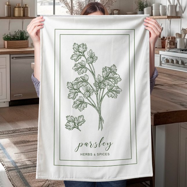 Herbs and Spices Plant Parsley Green Kitchen Towel (Creator Uploaded)