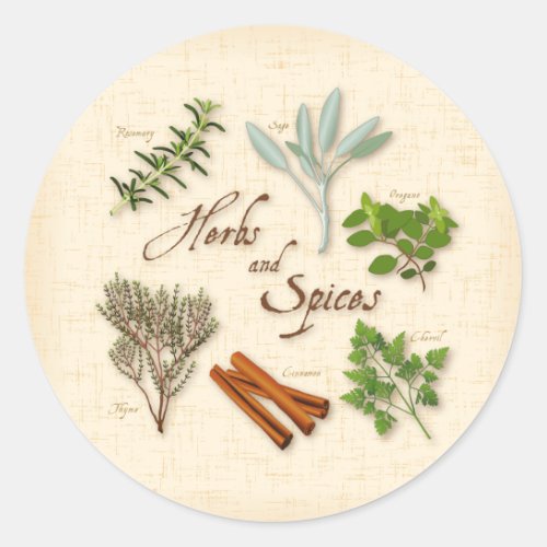 Herbs and Spices Round Sticker