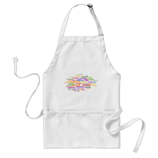 Herbs and Spices Wordle Adult Apron (Front)