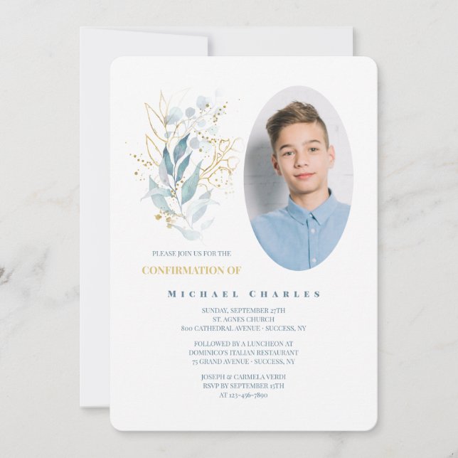 Herbs Bouquet Photo Invitation (Front)