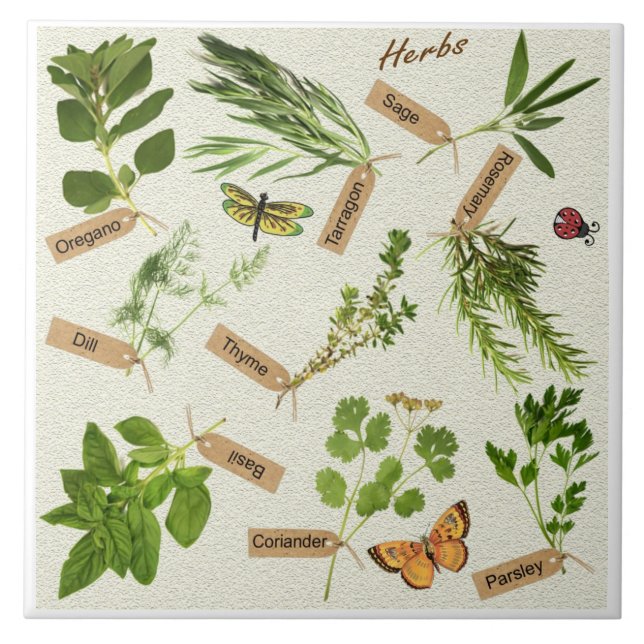 herbs ceramic tile (Front)