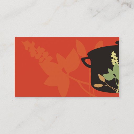 Customizable herbs cooking pot business card