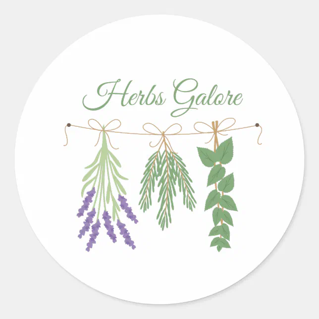 Herbs Galore Classic Round Sticker Zazzle