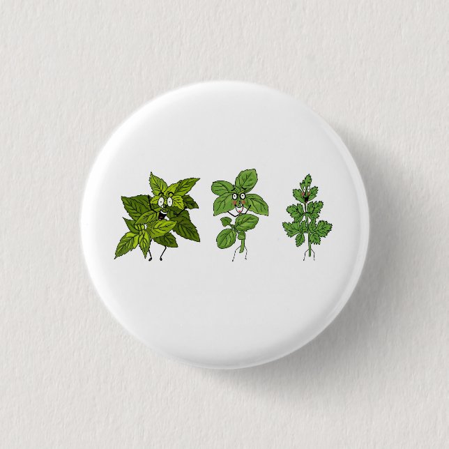 Herbs, herb themed button (Front)
