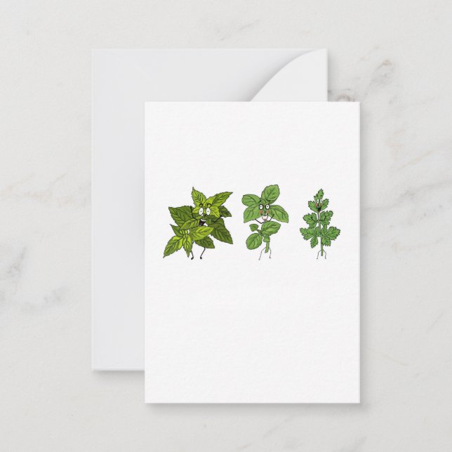 Herbs, herb themed note card (Front)