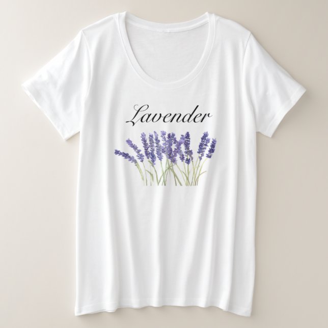 Herbs Lavender Violet Purple Greenery Rustic  Plus Size T-Shirt (Design Front)