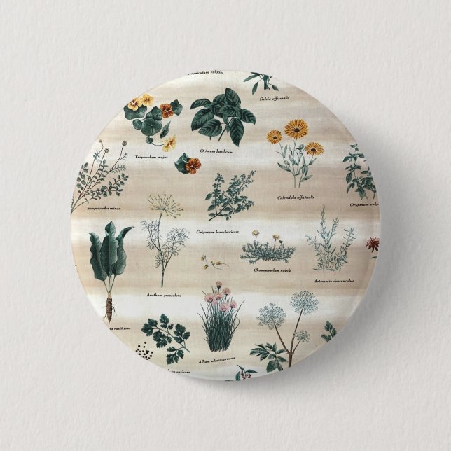 Herbs Plants Flowers Button (Front)