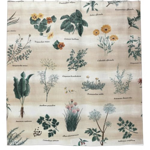 Herbs Plants Flowers Shower Curtain