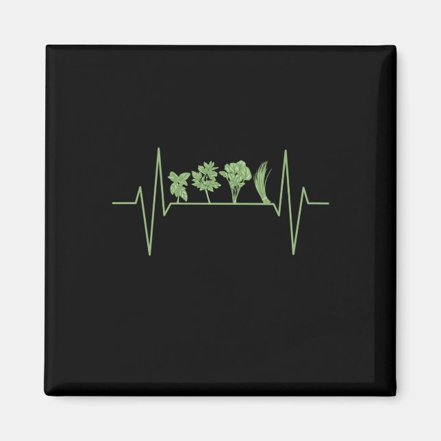 Herbs Plants Heartbeat Magnet (Front)