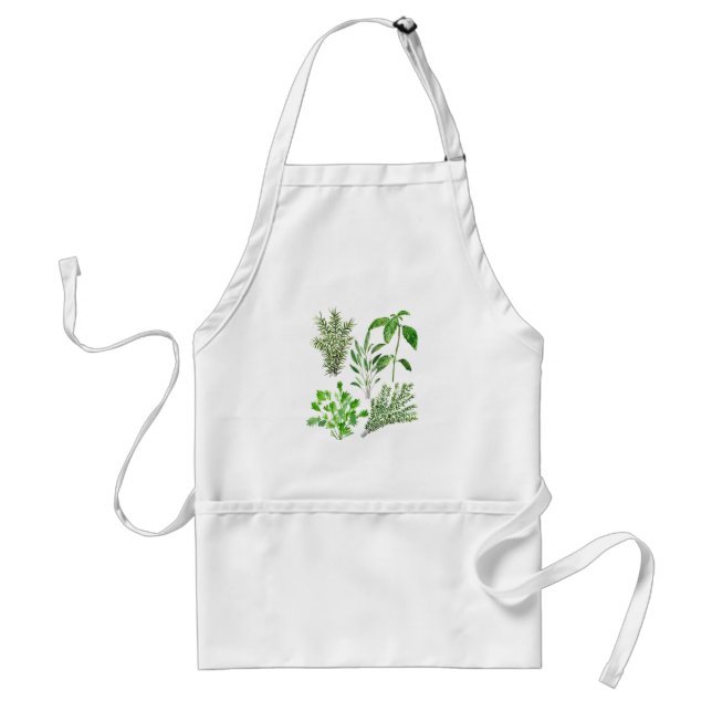 Herbs Rosemary Sage Thyme Mint Parsley Kitchen Adult Apron (Front)