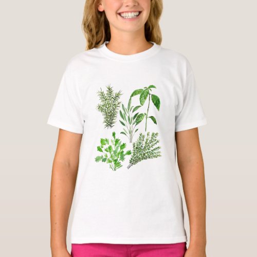 Herbs Rosemary Sage Thyme Mint Parsley Kitchen T_Shirt