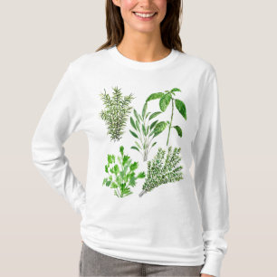 Herbs Rosemary Sage Thyme Mint Parsley Watercolor T-Shirt