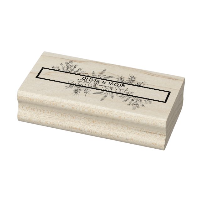 Herbs Rosemary Thyme Botanical Greenery Wedding Rubber Stamp (Stamp)