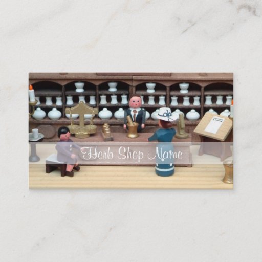 Customizable Herbs shop dollhouse business card