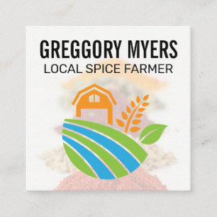 Herbs & Spices   Farmer Icon Square Business Card