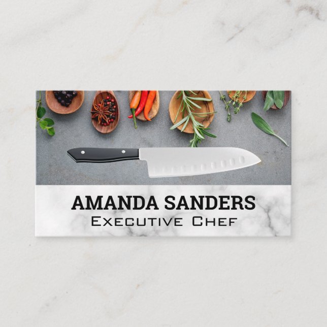 Herbs Spices | Knife Business Card (Front)