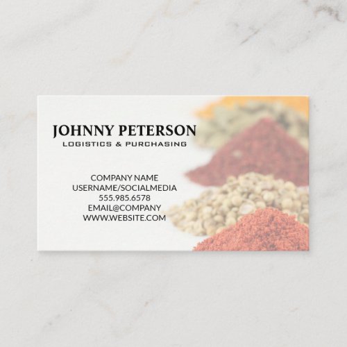 Herbs  Spices  Logistics Purchasing Goods Business Card