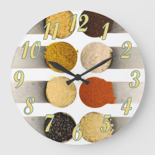 Herbs Spices  Powdered Ingredients Large Clock