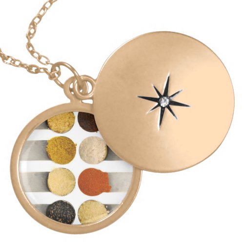 Herbs Spices  Powdered Ingredients Locket Necklace