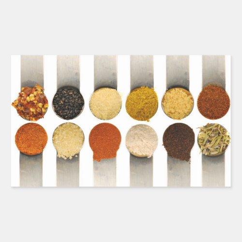 Herbs Spices  Powdered Ingredients Rectangular Sticker