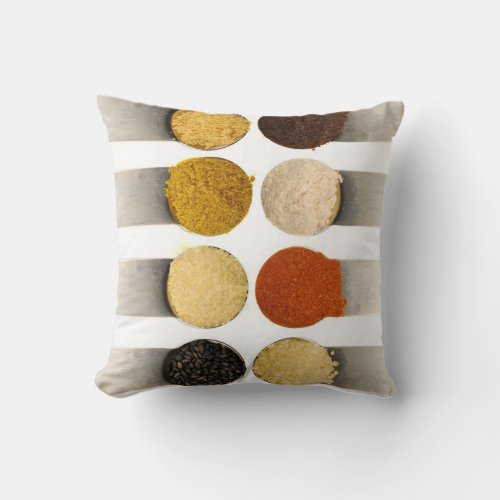 Herbs Spices  Powdered Ingredients Throw Pillow