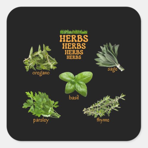 Herbs Stickers Oregano Basil Thyme
