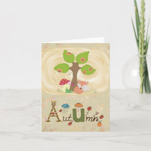 Herbst Fuchs unterm Baum Holiday Card