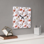 Herbstliches Bl&#252;tenmosaik Square Wall Clock